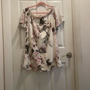 Lulu white floral dress with purple flowers